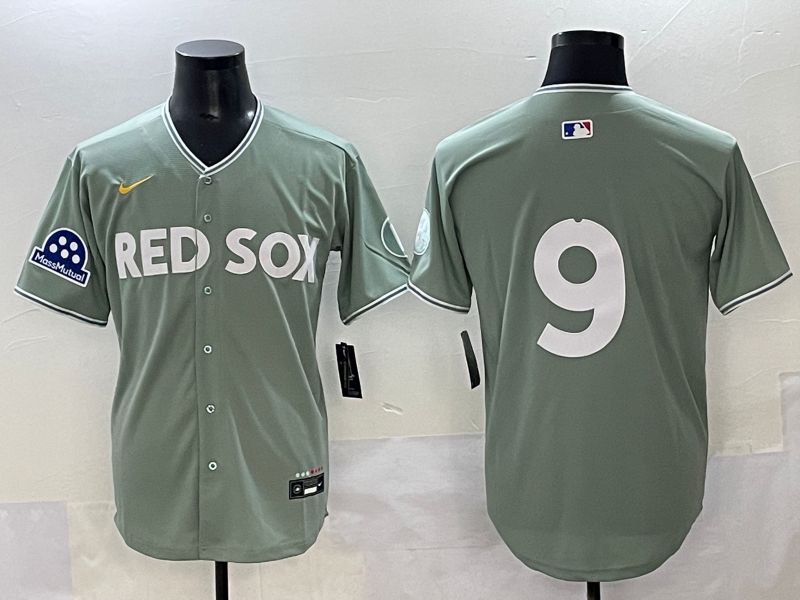 Men 2025 Boston Red Sox 9 No Name Light Green Joint Name Nike MLB Jersey style 6
